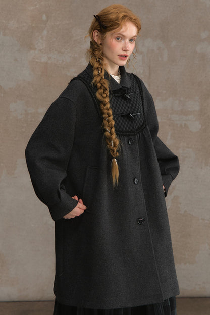 Sweetheart Pane Woolen Jacket Shawl Set-Up