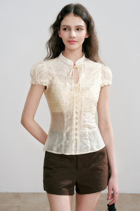 Polka Dot Short Sleeve Top Set-Up