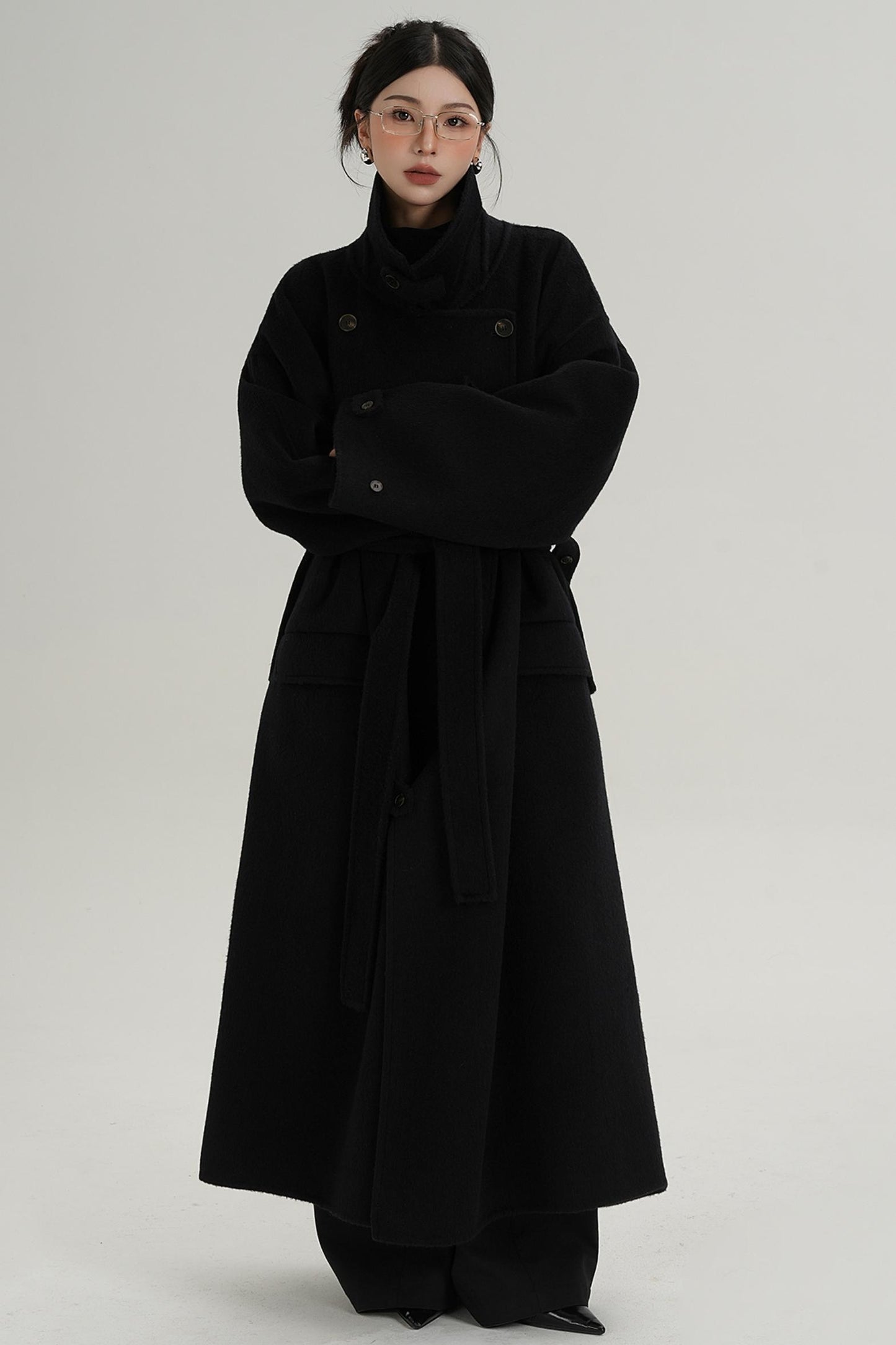 Woolen Silhouette Long Coat