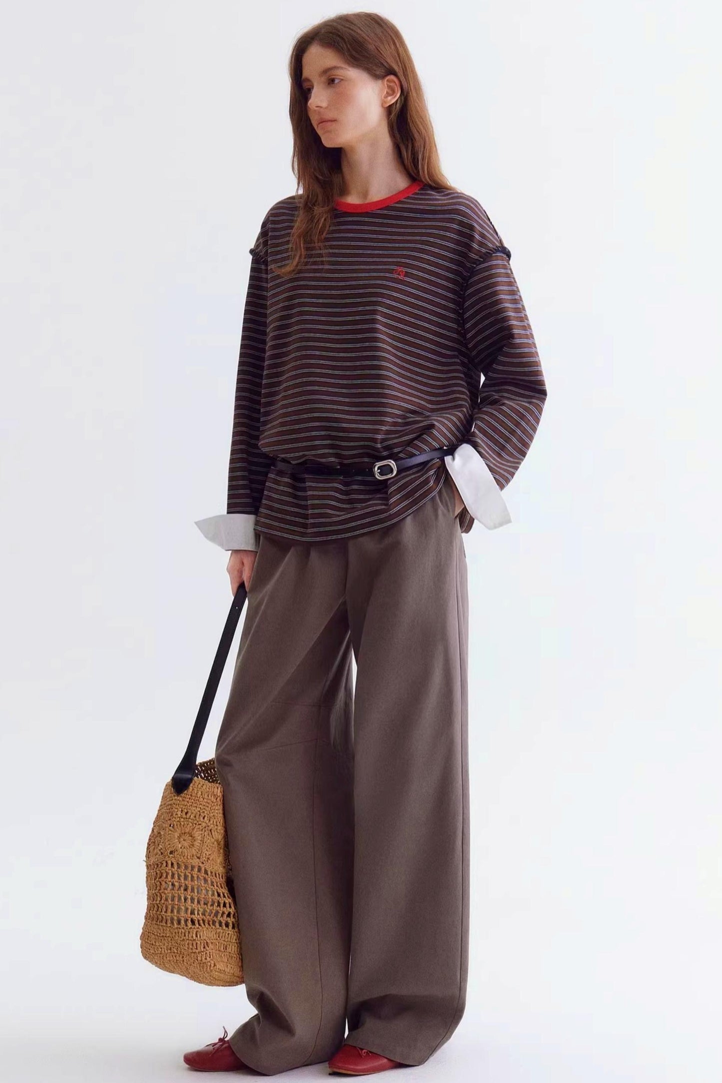 컬러 블록 스트라이프 스웨터