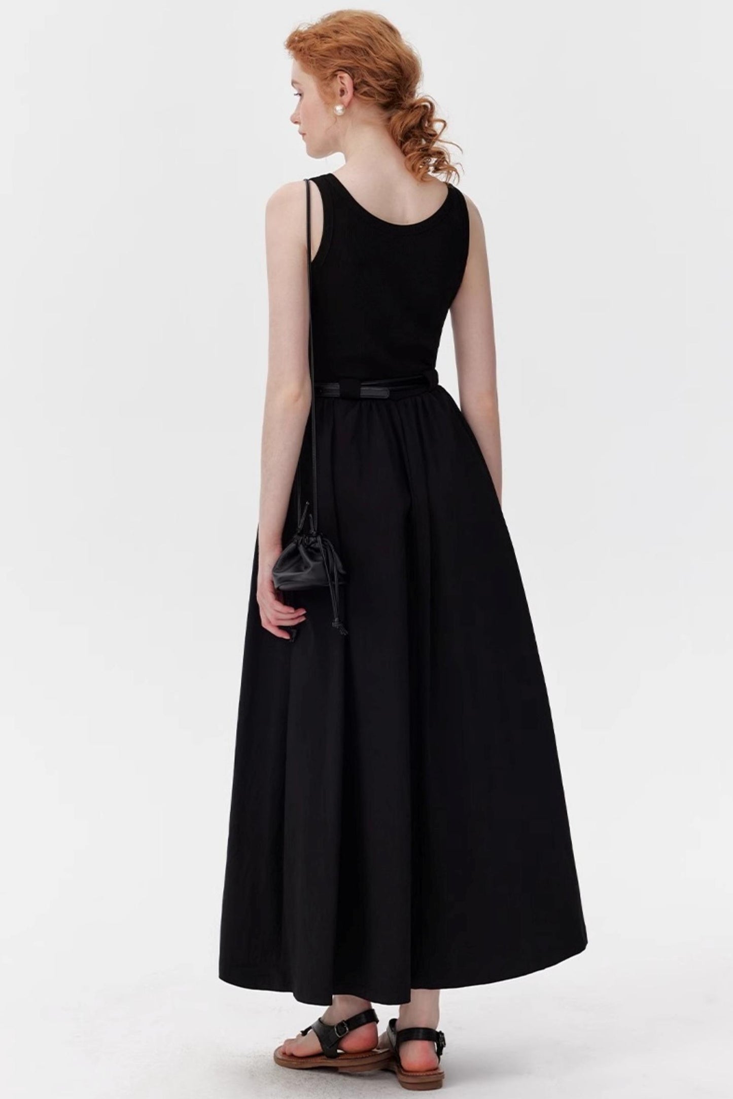 Black Tie-Waist Dress