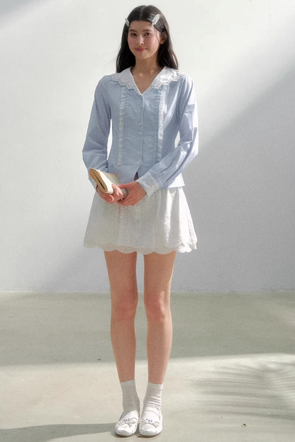 Sea of Spring Embroidered Blouse