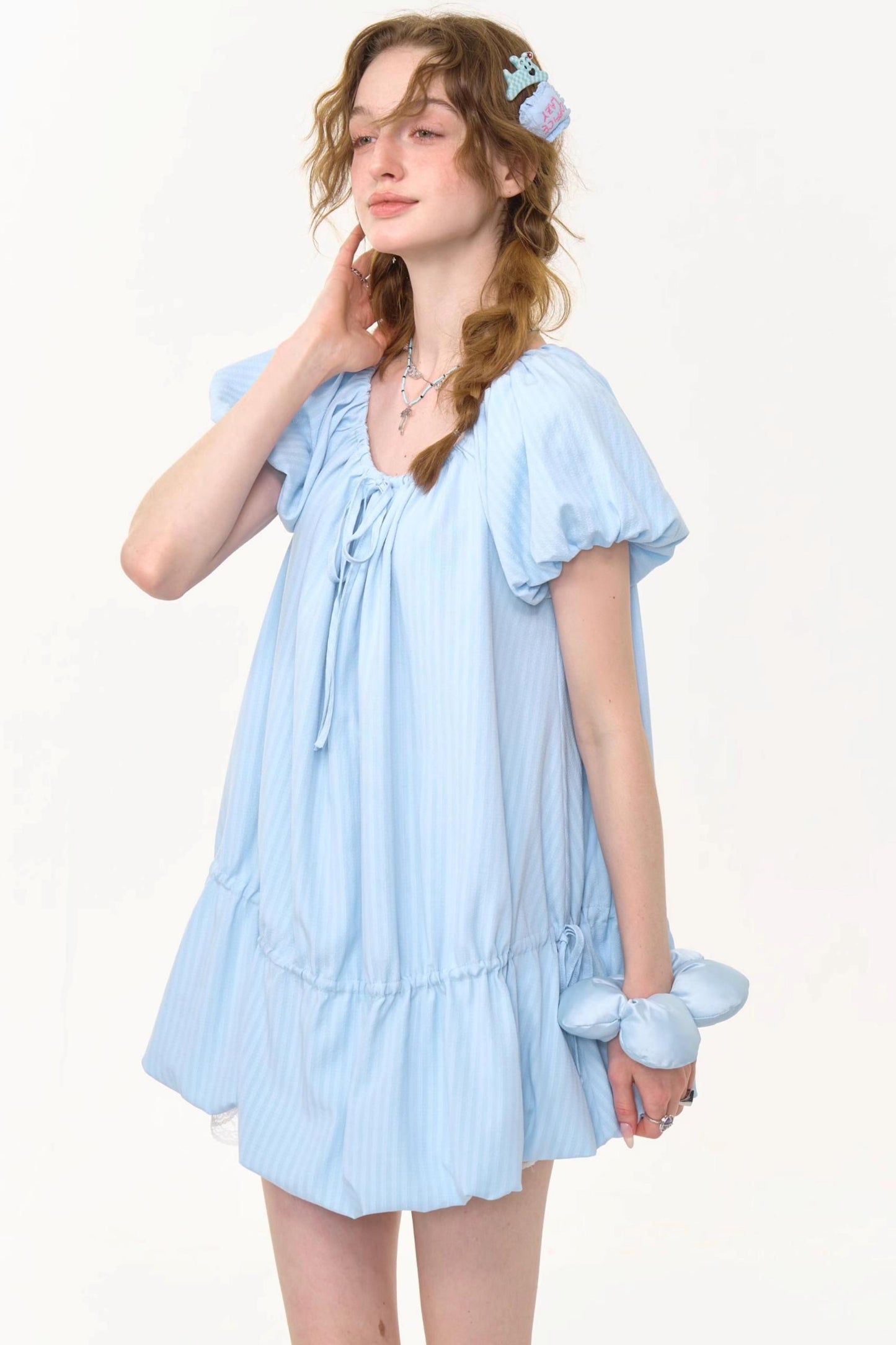 Summer Chic Bubble Sleeve Dress