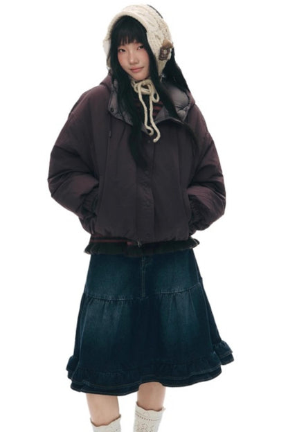 Vintage Lace Denim Skirt