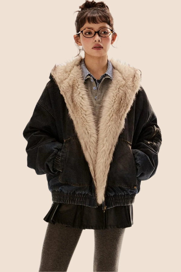 Plüsch Verdickte Cargo-Jacke 