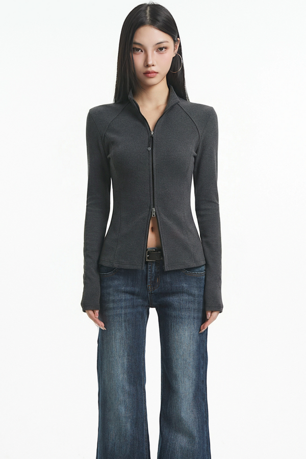 Sexy Black Fleece Cardigan Jacket