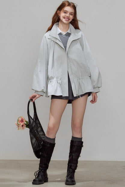 Autumn Draped Silhouette Trench Coat