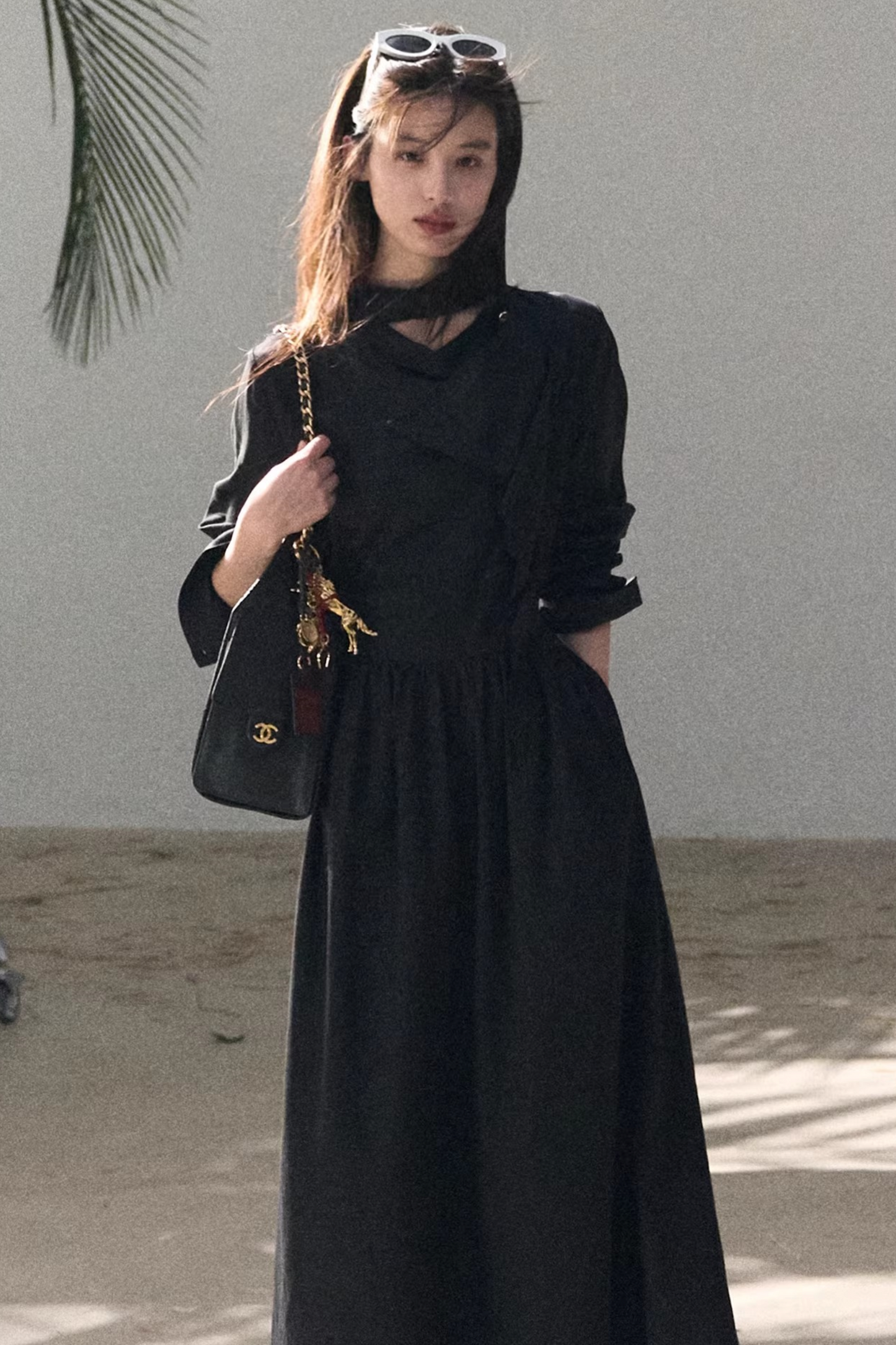 Lyocell-Kleid mit Bandkragen