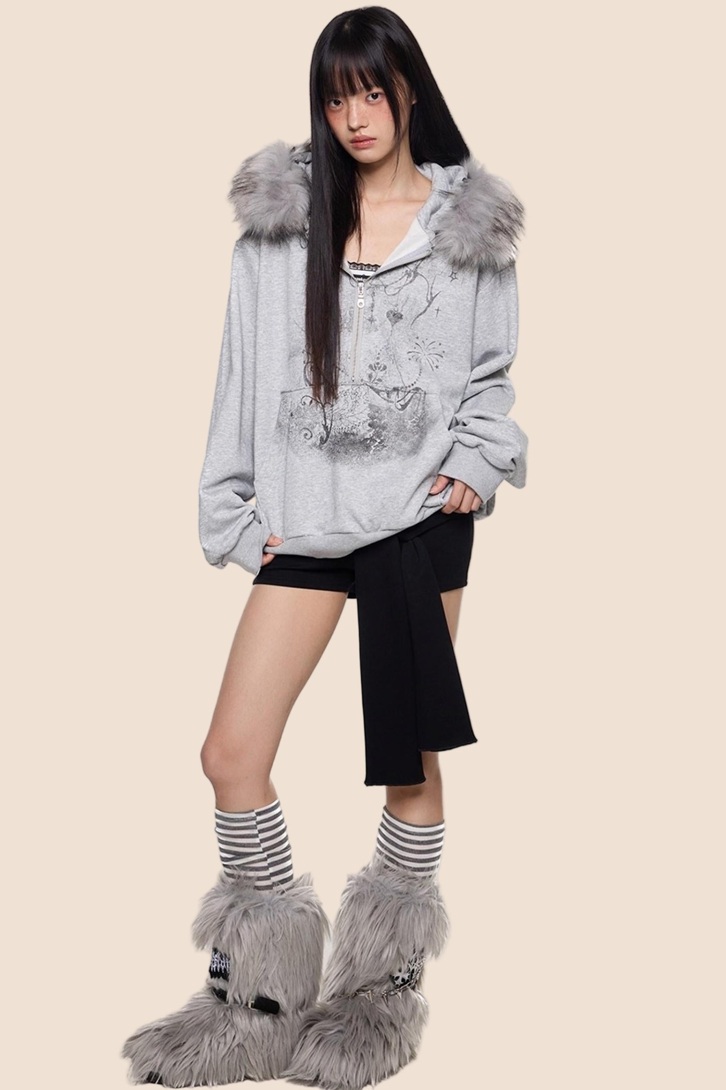 Graphic Print Luxury Hoodie Top