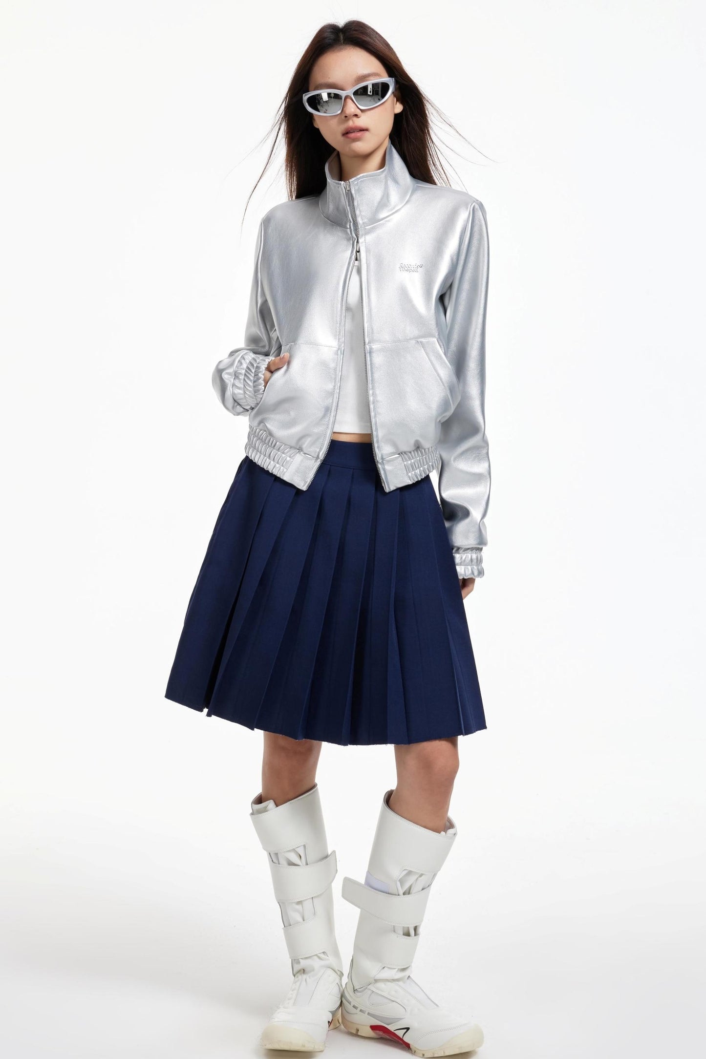 Metallic Leather Jacket