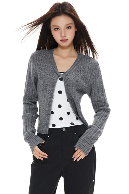 Twist Gray Womens Cardigan