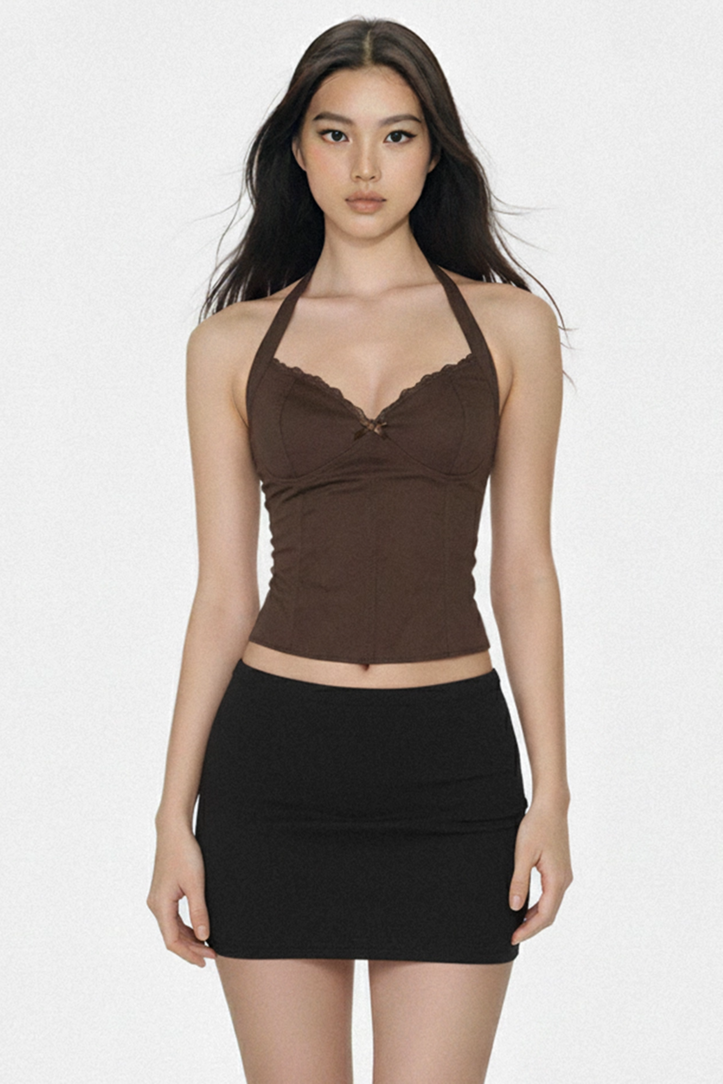 Solid Color Elastic Skirt