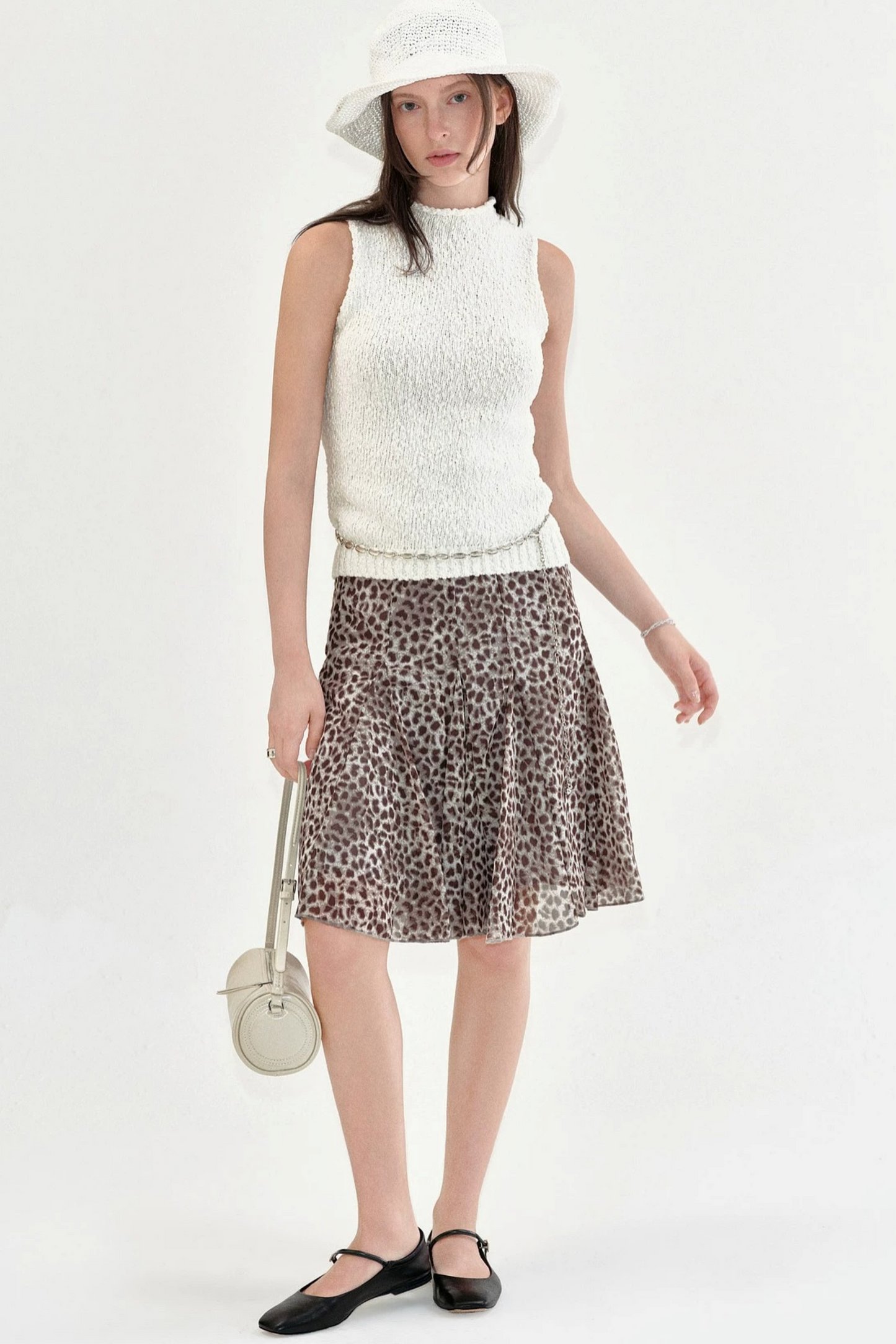 Leopard Print Fishtail Skirt