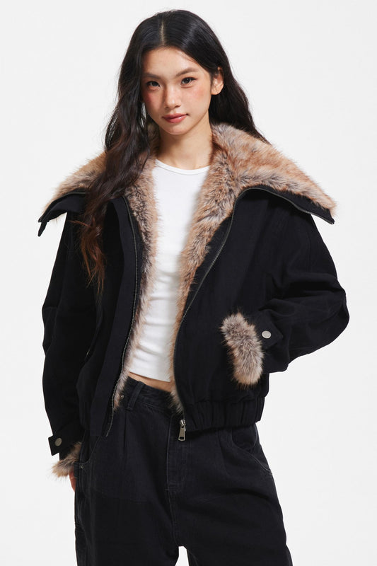 Retro Fur Collar Jacket