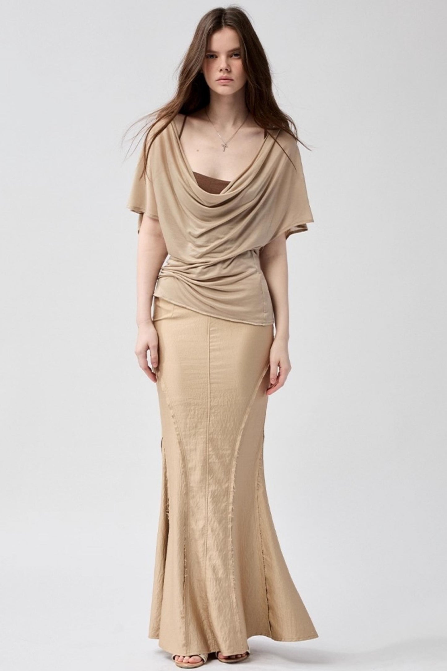 Waist Line Khaki Top