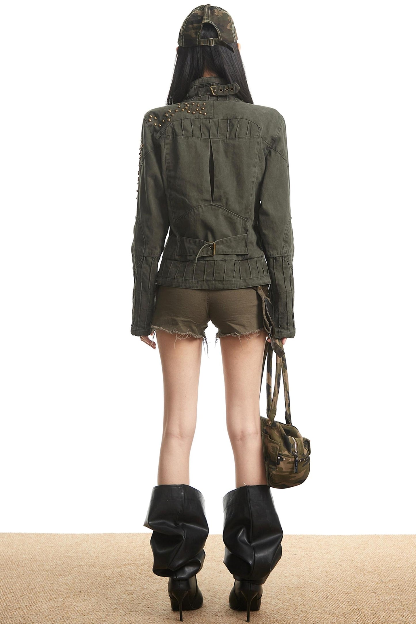 Stitched Stand Collar Heavy Top