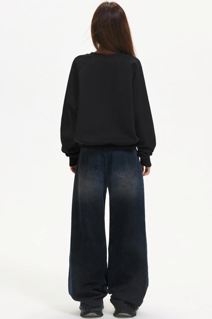 Kitten Print Raglan Sweater