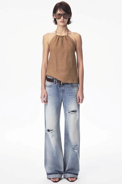 Tencel Ramie Halter Top