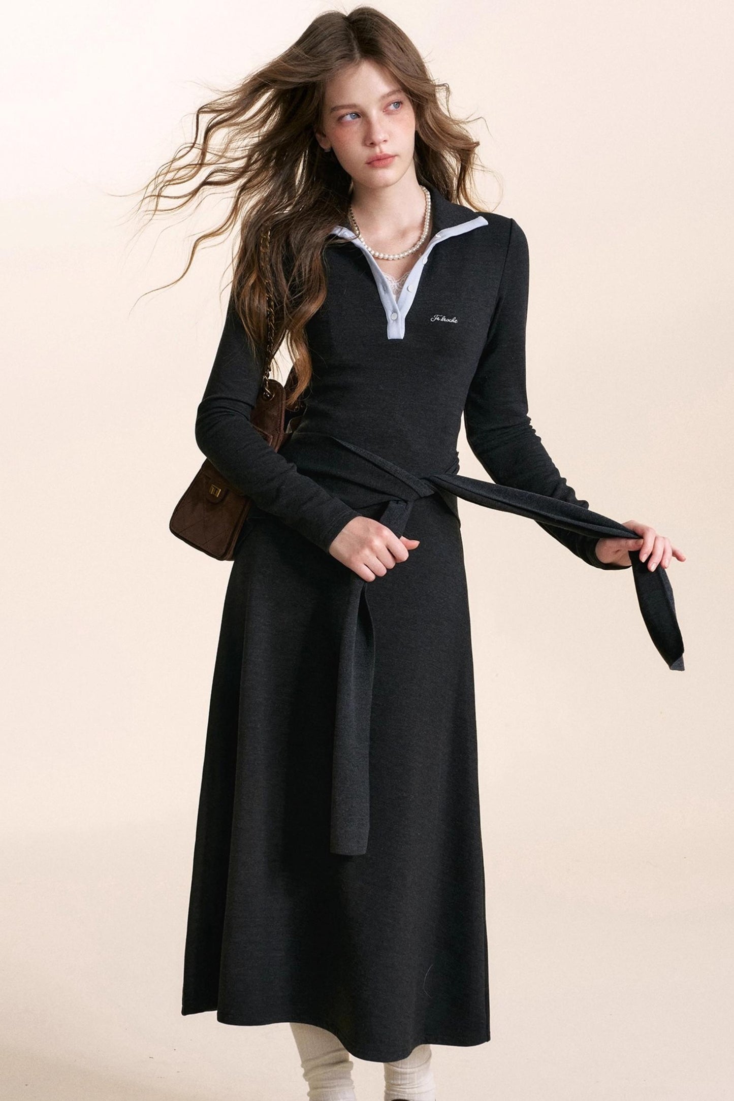 Lace-Up Knitted Dress