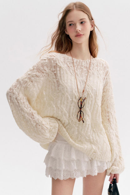 Wool Texture Lazy Loose Sweater