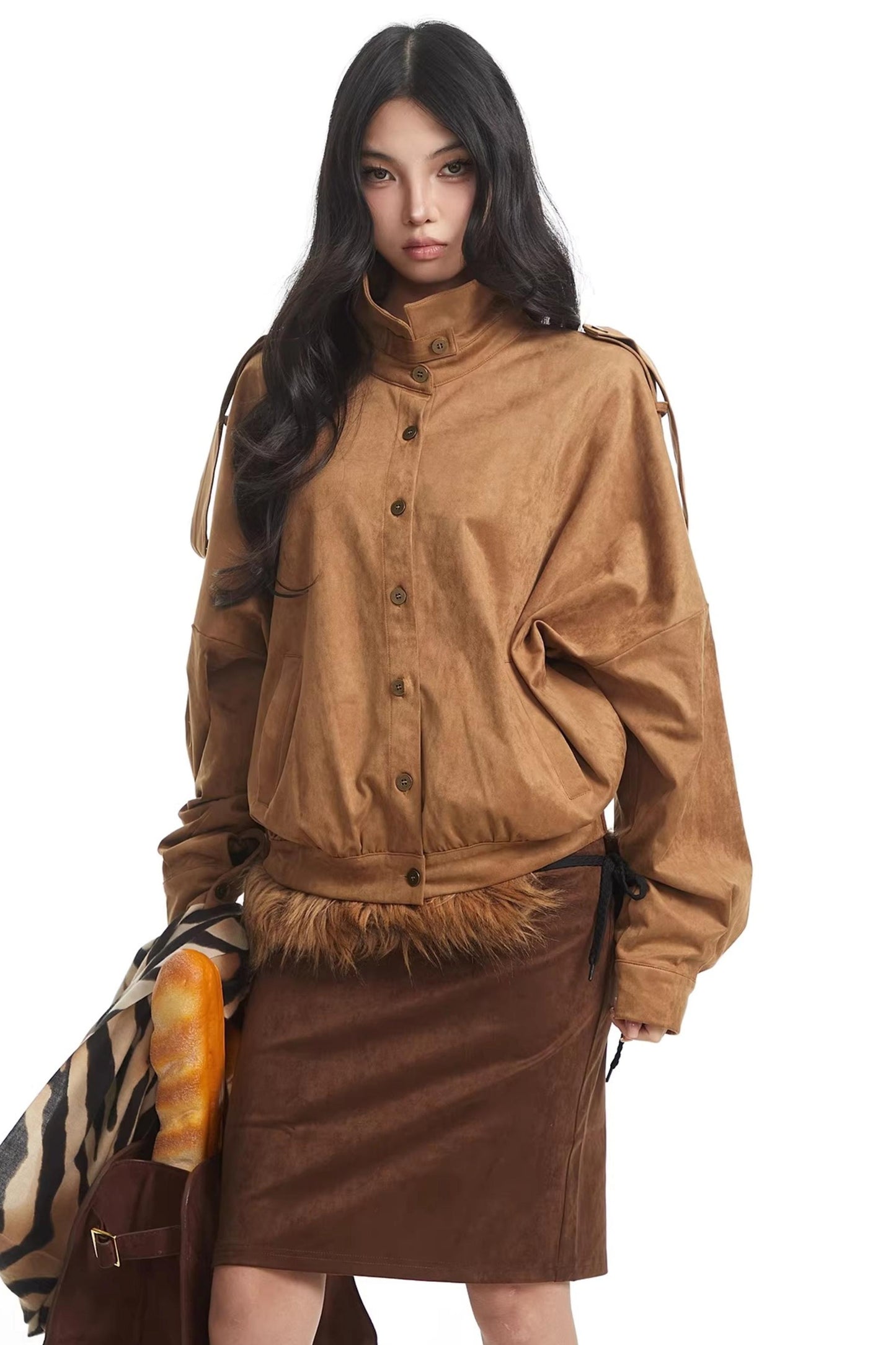 Korean Suede Retro Jacket Set-Up