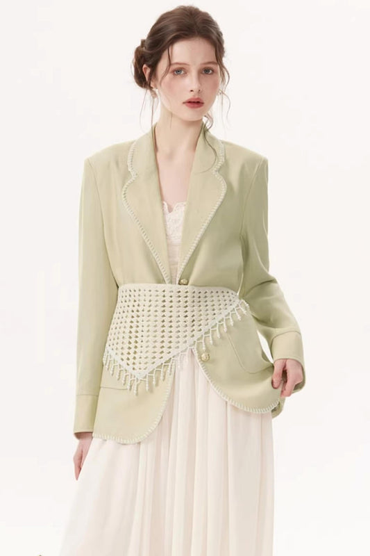 아세테이트 린넨 블레이저 재킷