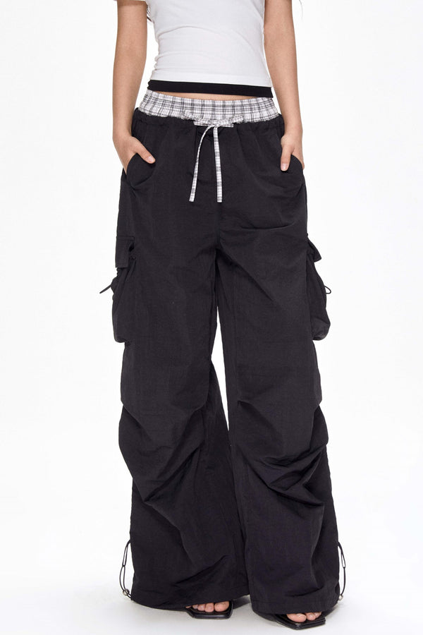 Color-Block Wide-Leg Pants
