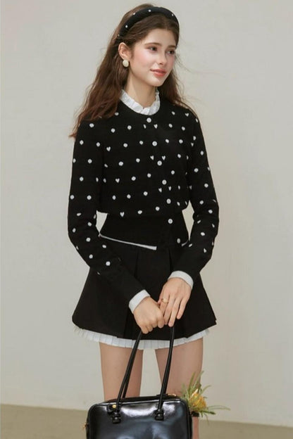 Knitted Polka Dot Cardigan