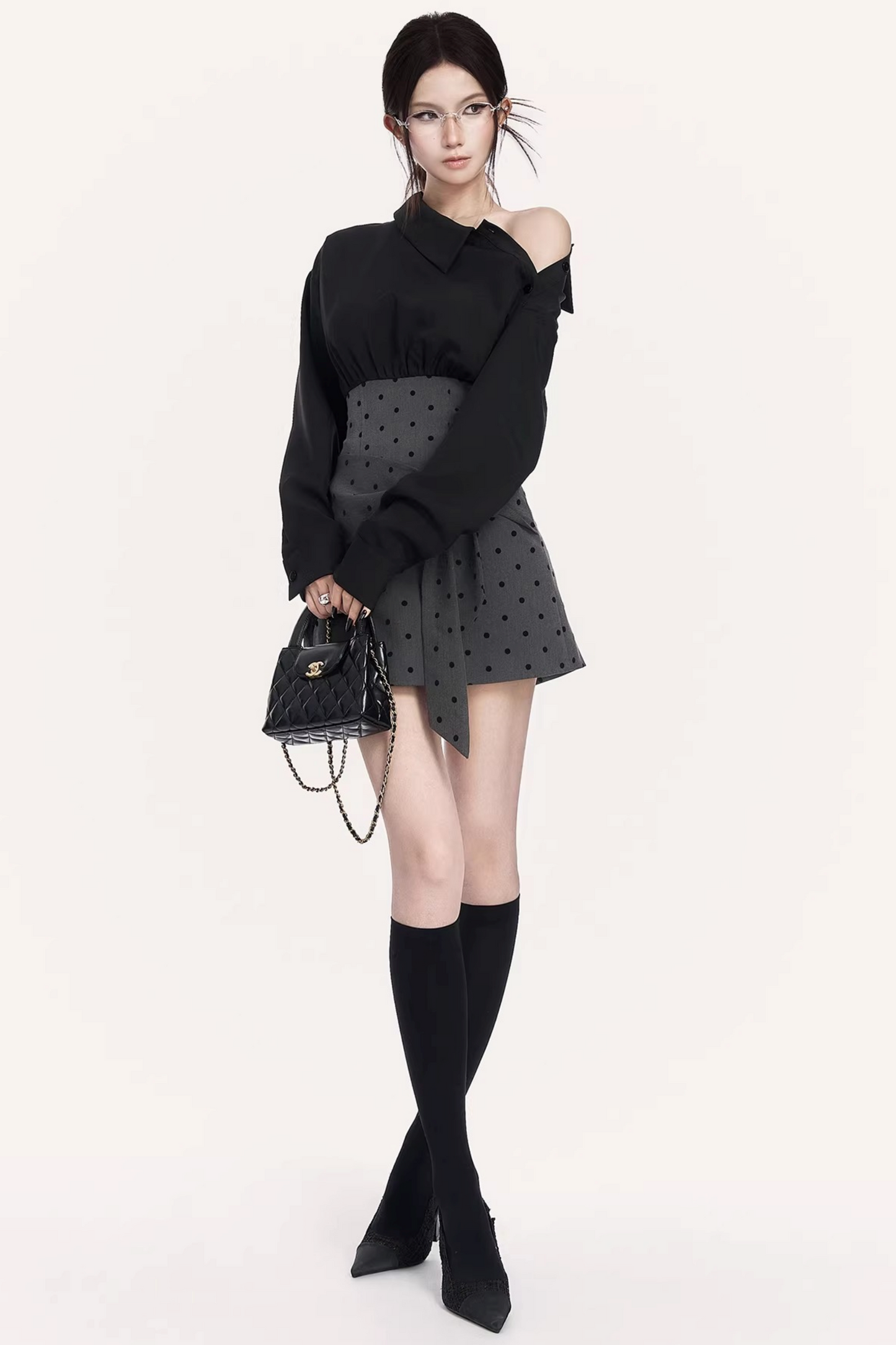 French Retro Polka Dot Dress