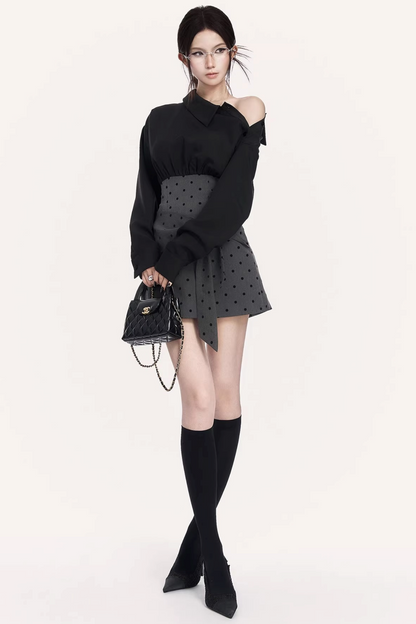 French Retro Polka Dot Dress