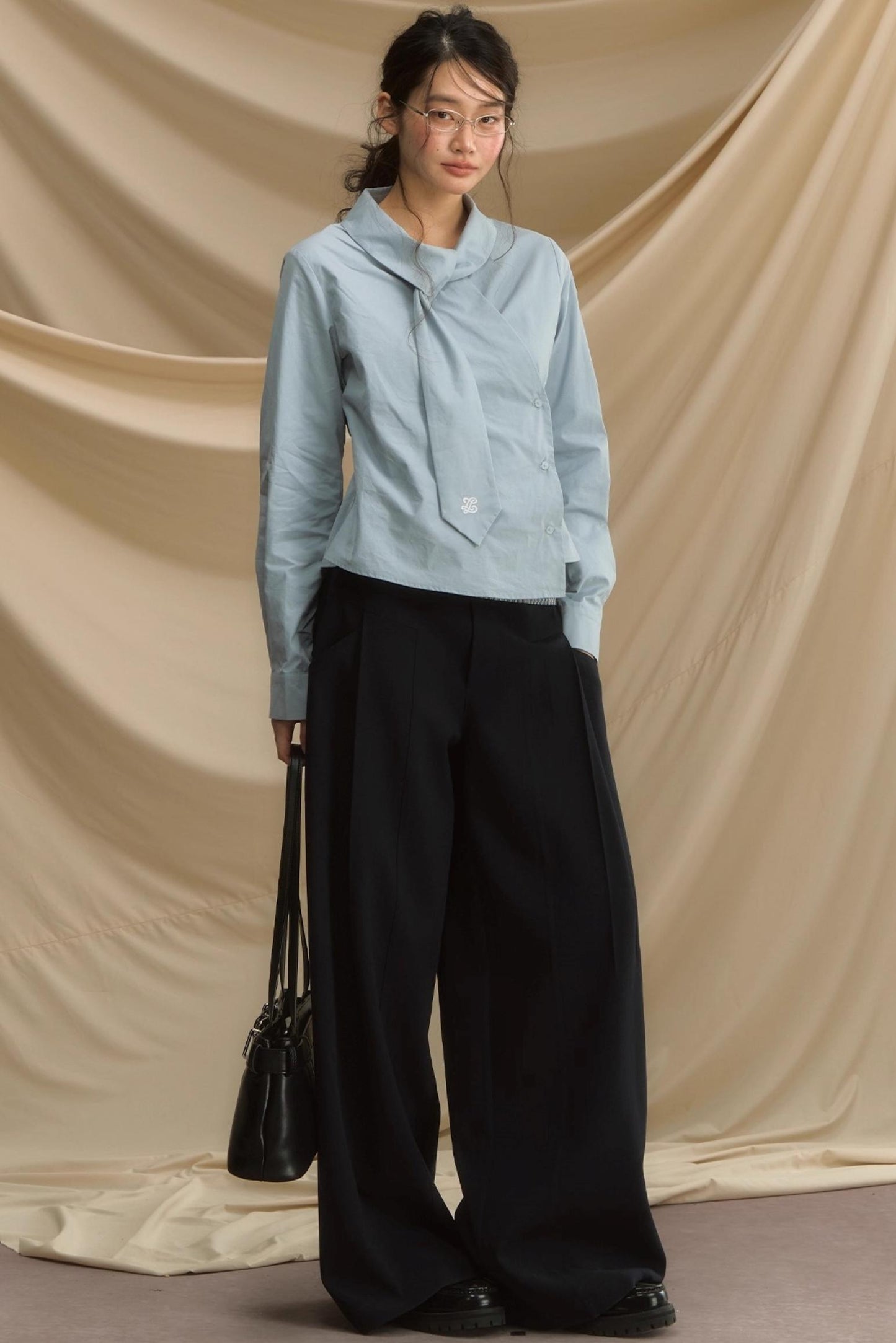 Pleats Gray Trousers