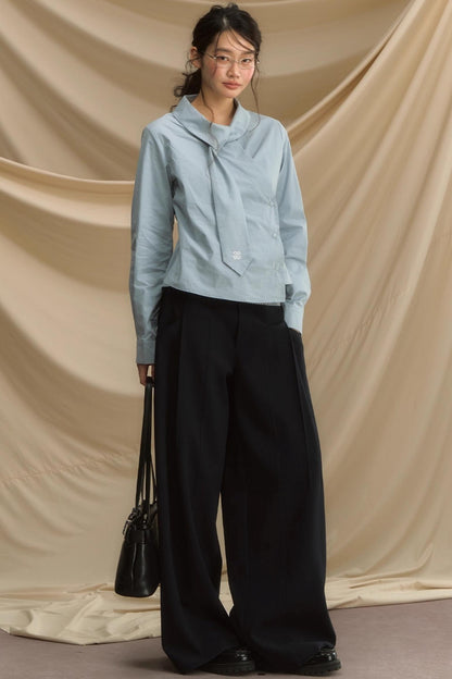 Pleats Gray Trousers