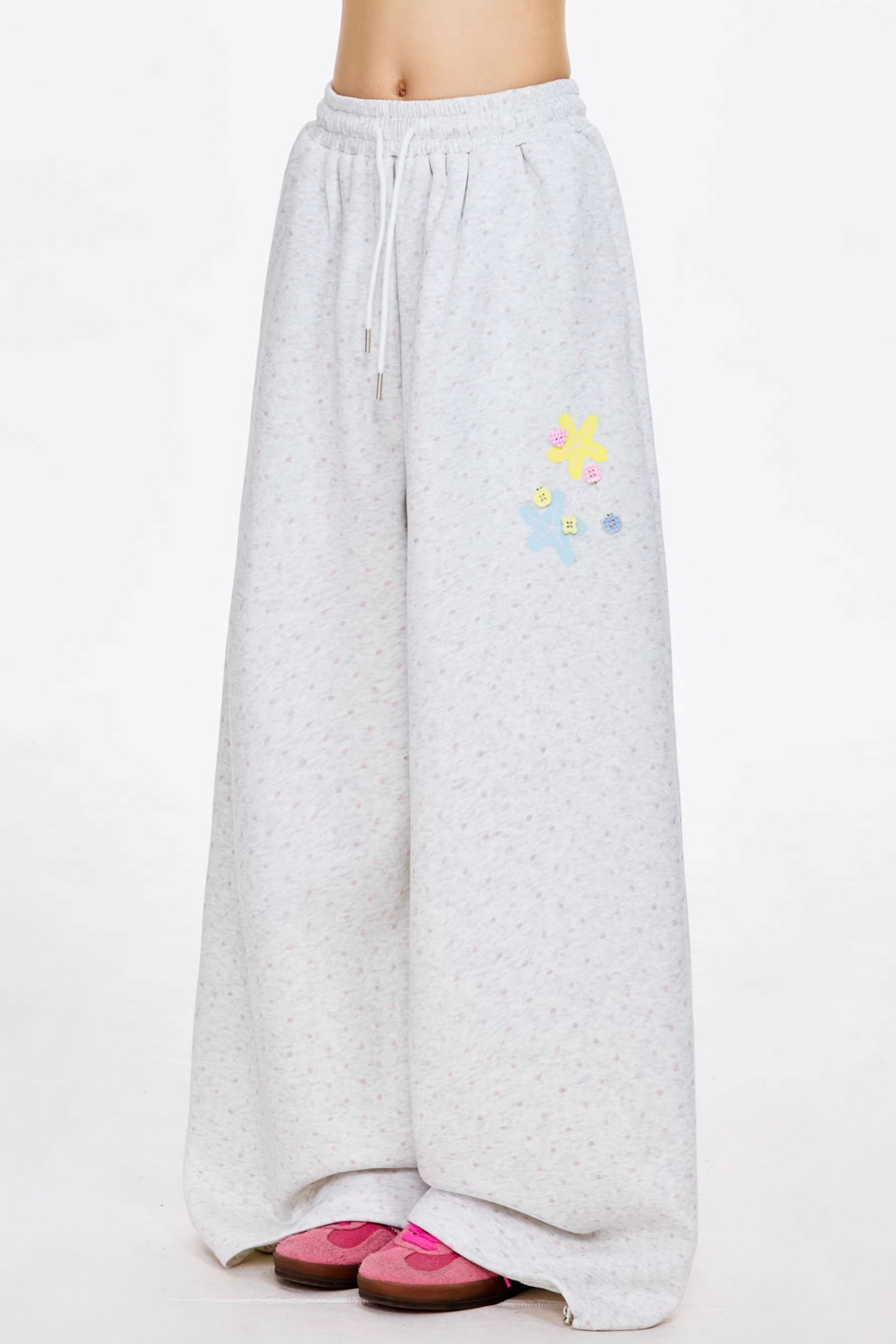 Retro Drapey Wide-Leg Sweatpants Set