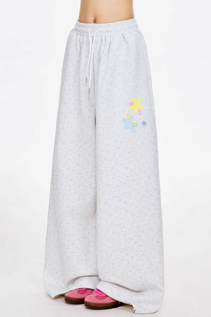 Retro Drapey Wide-Leg Sweatpants Set