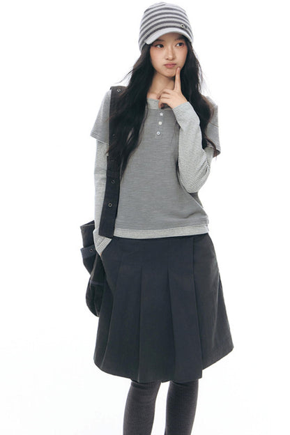 Striped Knit Baseball Cap