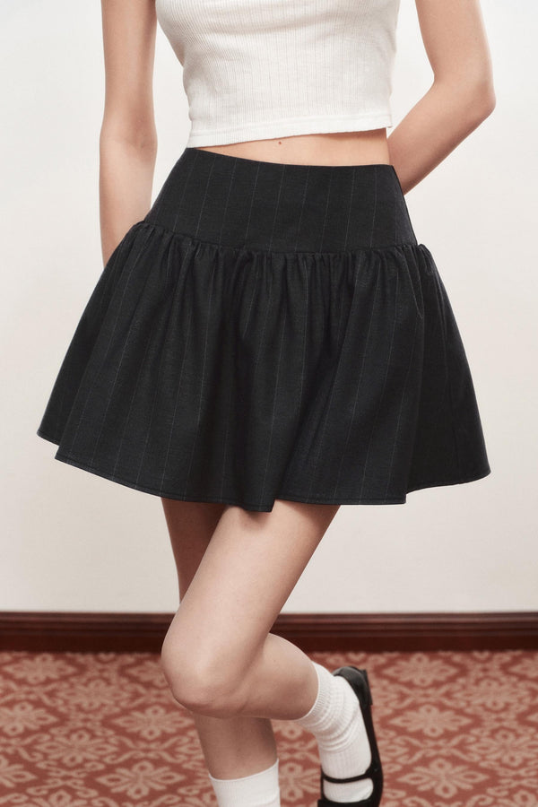 Fluffy Pleated High-Waisted Skirt