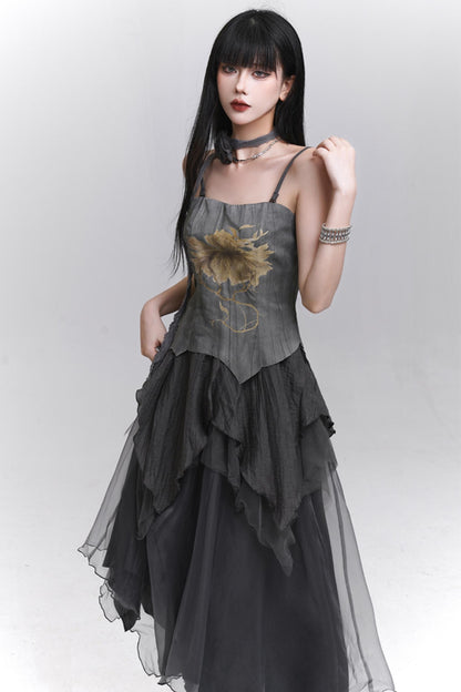 Summer Gray Halter Dress