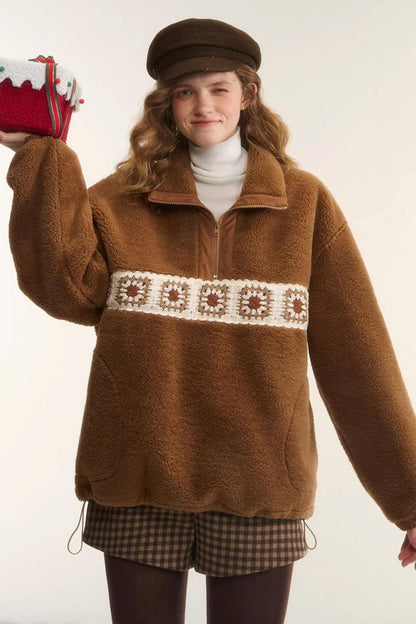 Crochet Floral Patchwork Jacket