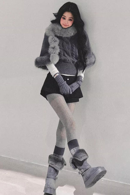 Faux Fox Fur Collar Scarf