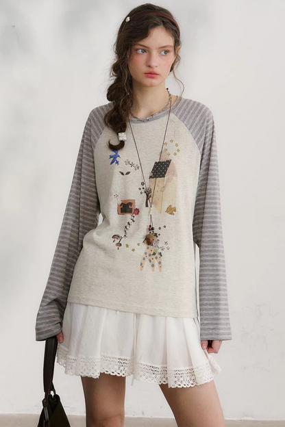 Plaid Lace Pleated Skirt