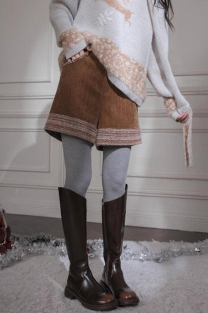 Red Sand Corduroy Wool Shorts