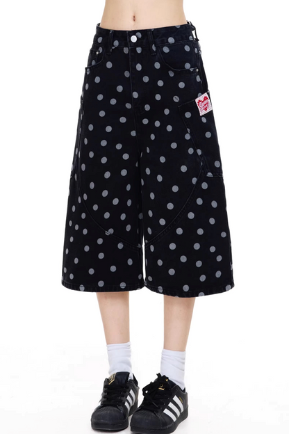 땡땡이 크롭 팬츠