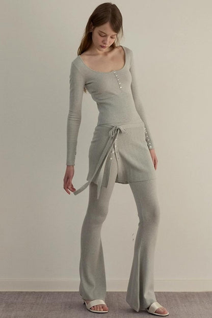 Dreamy Slim Trio Sweater Pants Set-Up