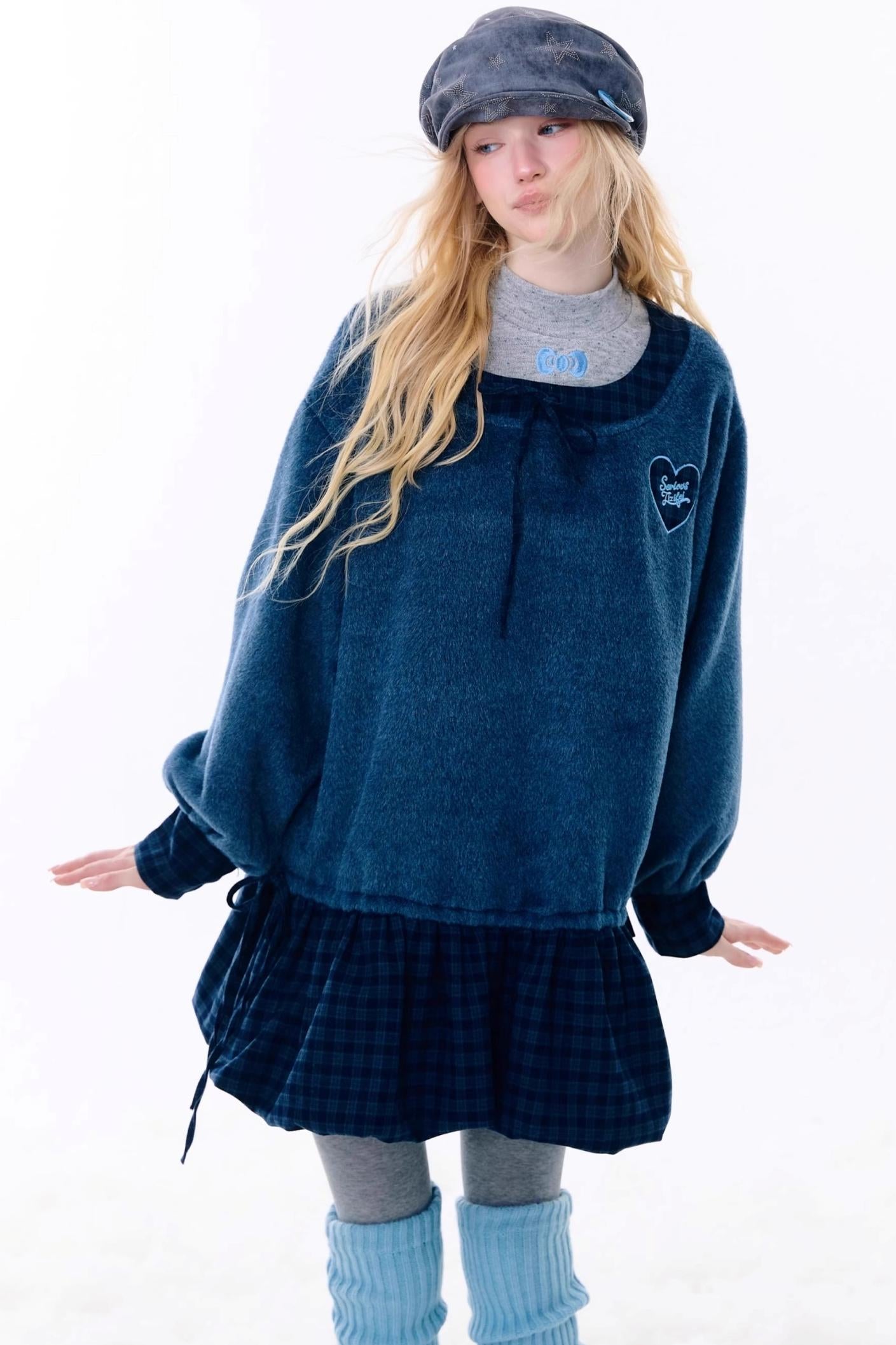 Patchwork Plaid Wool Dress