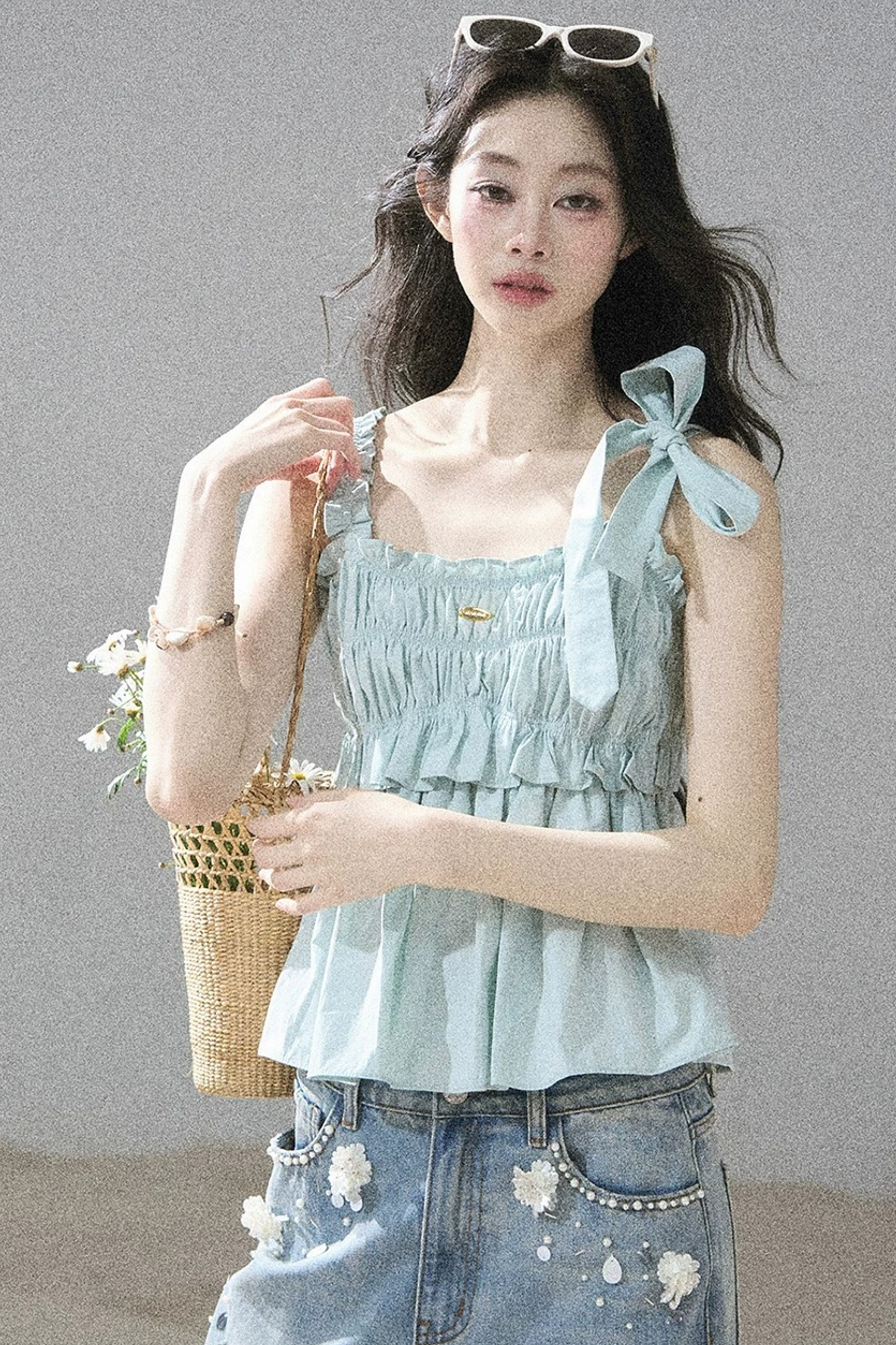 French Pleated Summer Blouse