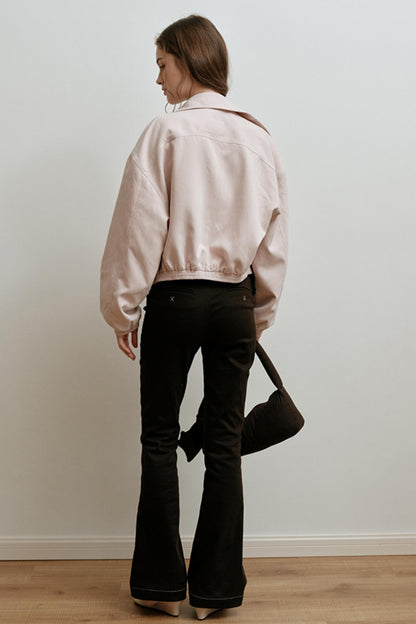 Faux Suede Embroidery Jacket