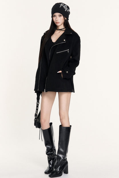 Woolen Waist-Cinching Jacket