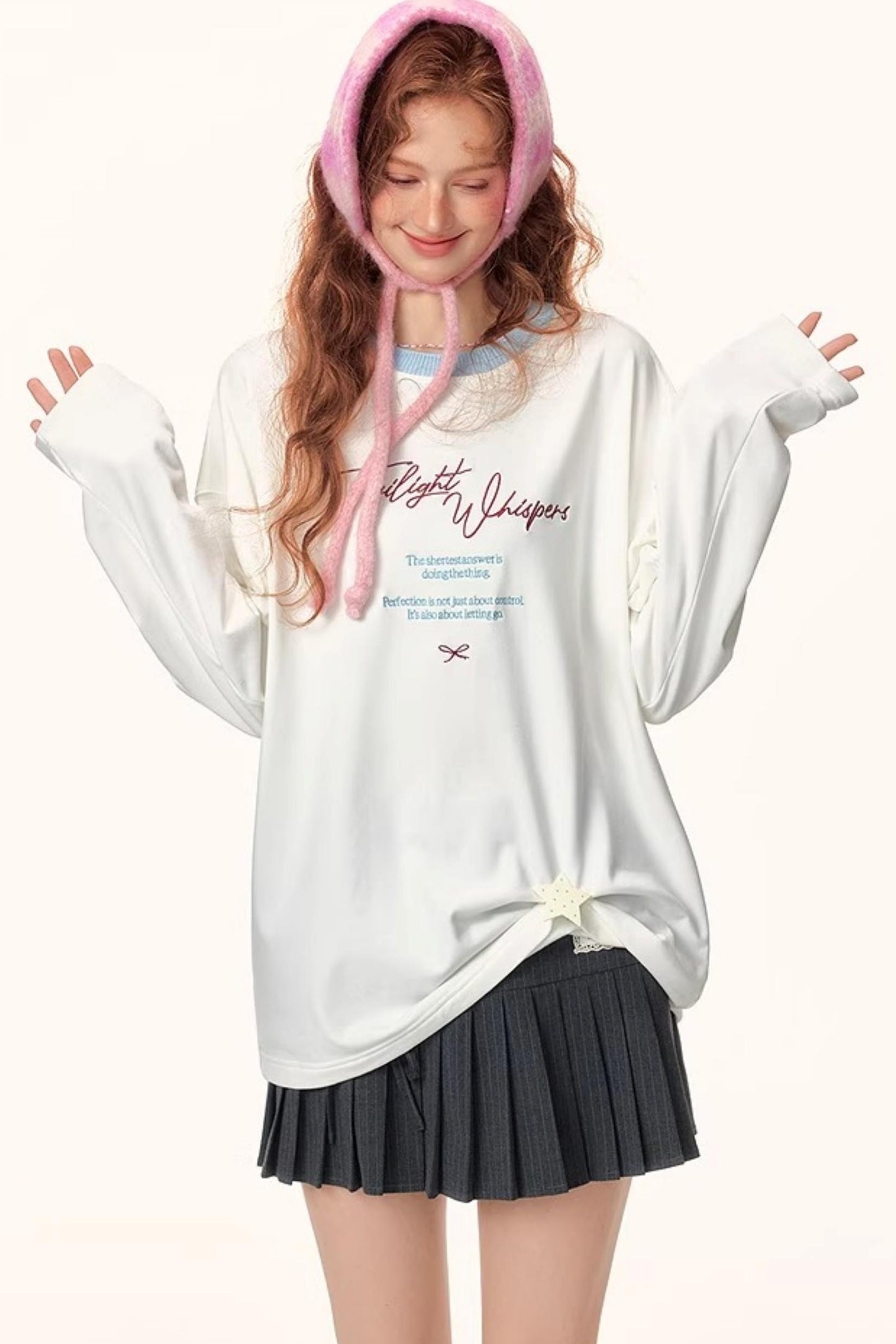 Color-Blocked Letter Print Top