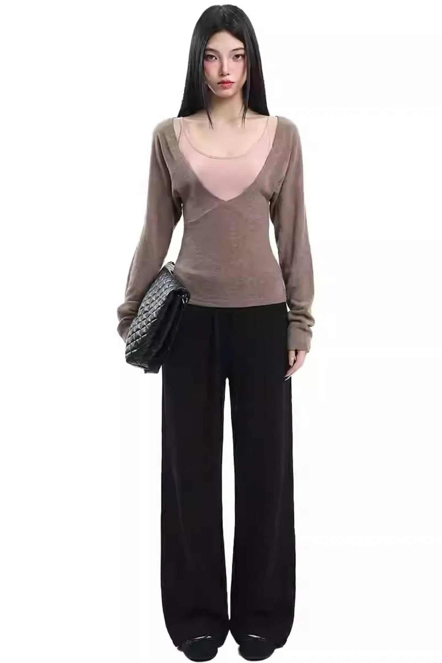 White Knitted Layering Vest Set-Up