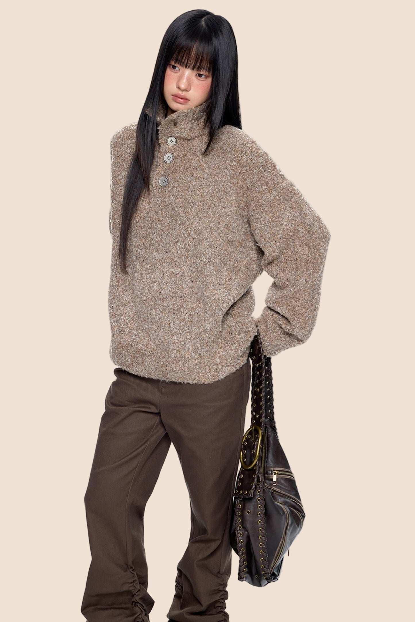 Stand-Up Vintage Sweater Jacket